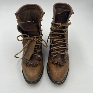 Vintage Women’s Biltrite Leather Lace Up Cowboy Boots Brown Size 6